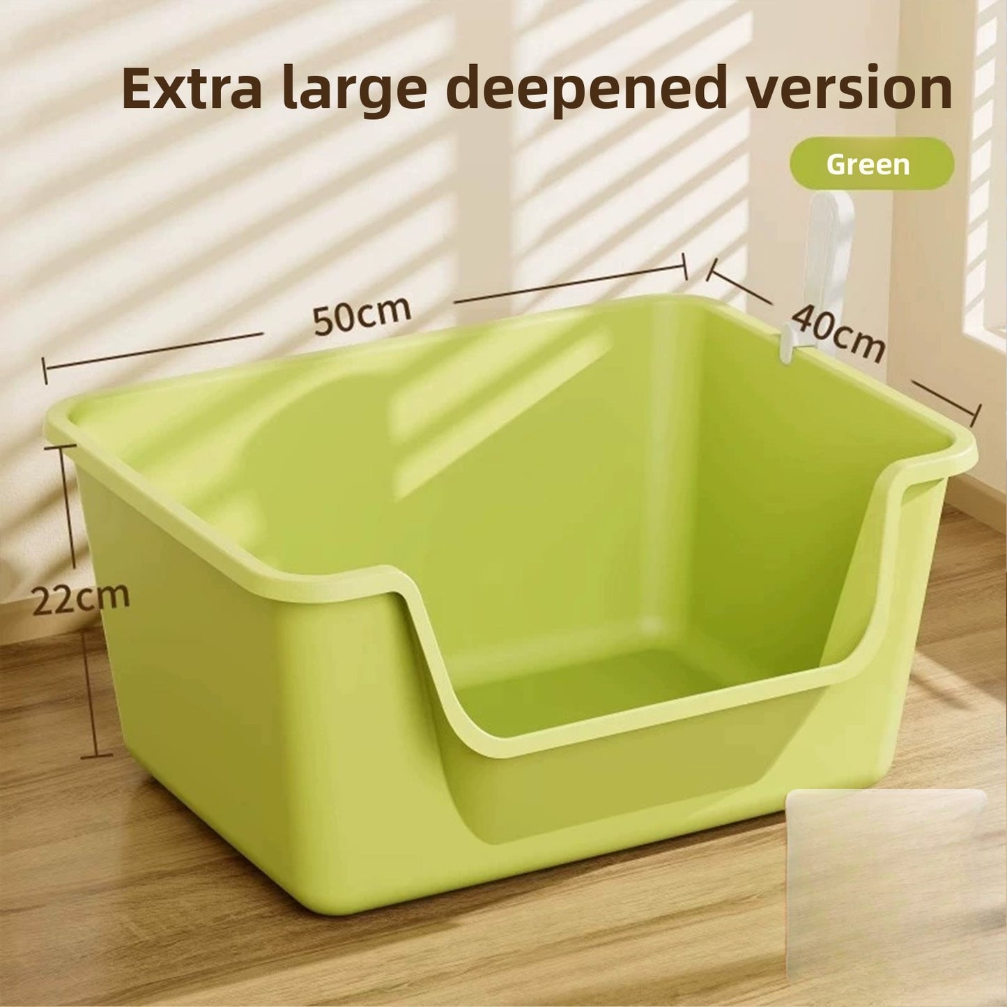 Giant deep cat toilet, semi-enclosed, large-capacity, simple cat litter box, extra-large size, anti-spillage