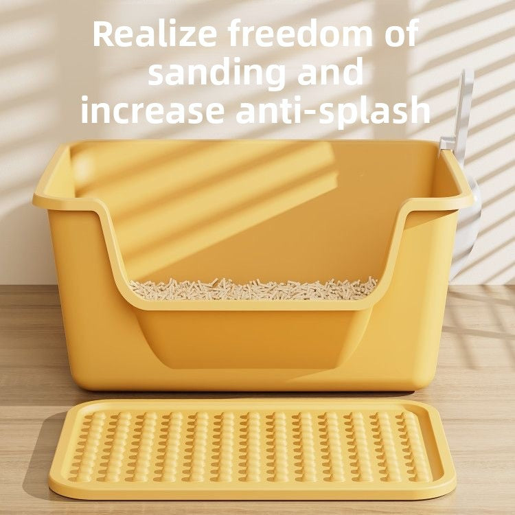 Giant deep cat toilet, semi-enclosed, large-capacity, simple cat litter box, extra-large size, anti-spillage