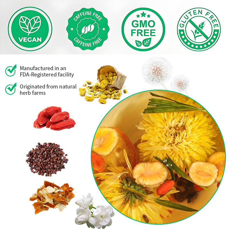 Liver tea formula Chrysanthemum decided liver oxen root gold and silver flower tea combination stayed up late to raise health tea bags clear fire to raise liver tea