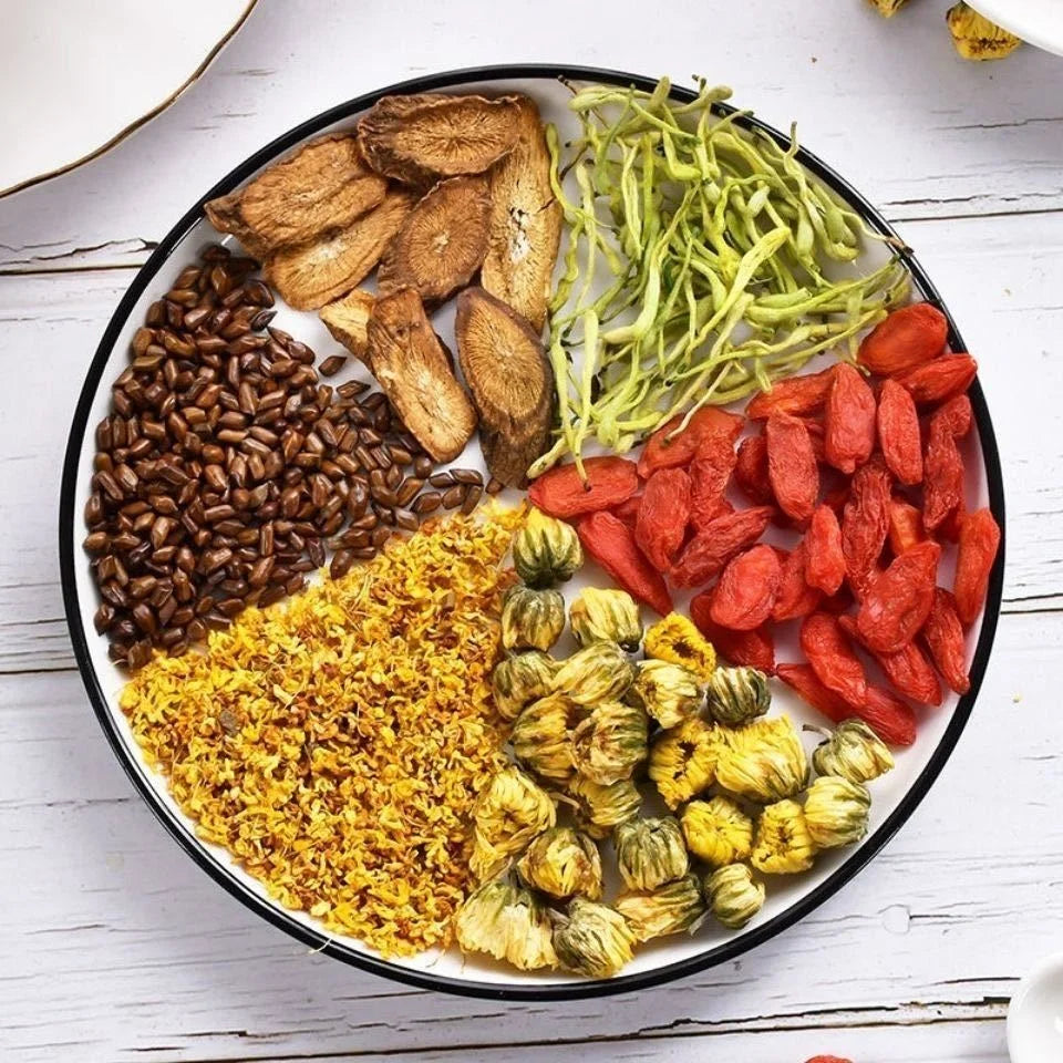 Liver tea formula Chrysanthemum decided liver oxen root gold and silver flower tea combination stayed up late to raise health tea bags clear fire to raise liver tea
