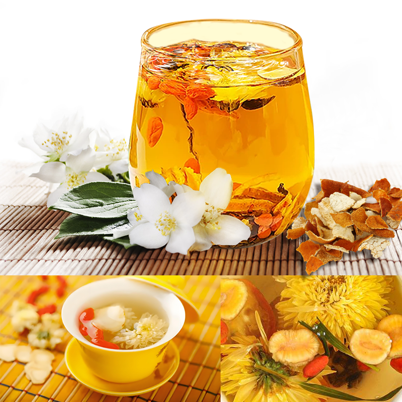 Liver tea formula Chrysanthemum decided liver oxen root gold and silver flower tea combination stayed up late to raise health tea bags clear fire to raise liver tea